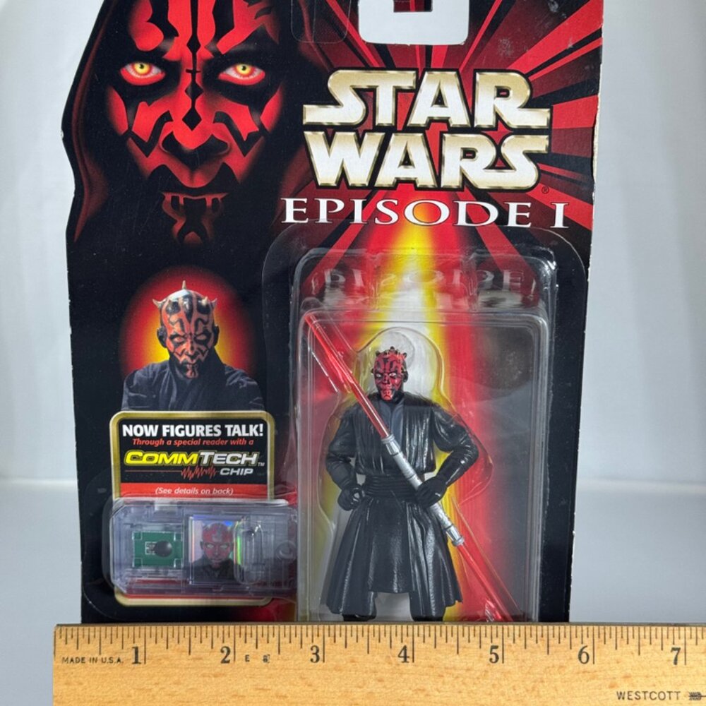 1998 Hasbro Star Wars Darth Maul Dbl Bladed Lightsaber CommTech Action Figure - Picture 9 of 9